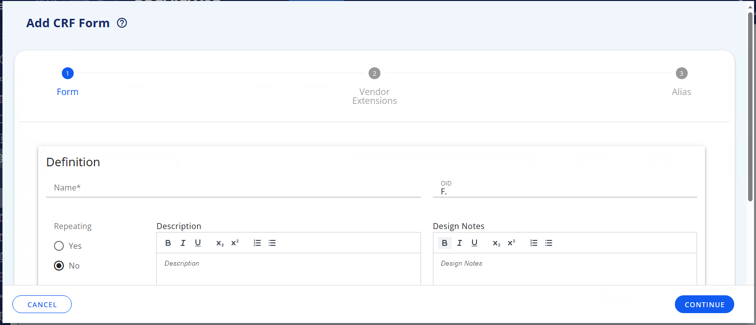 Add CRF Form