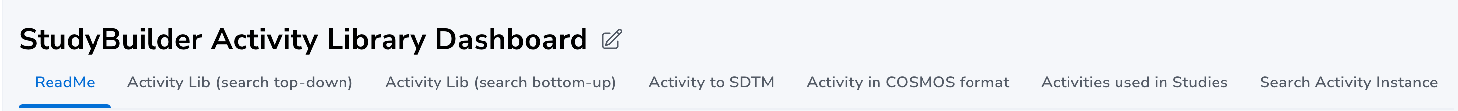 Screenshot of Tabs from dashboard
