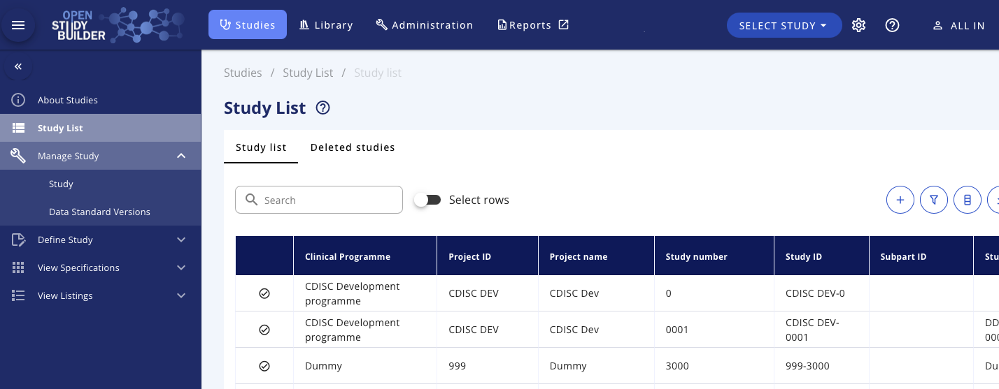 Conceptual architecture for the clinical-MDR and the OpenStudyBuilder